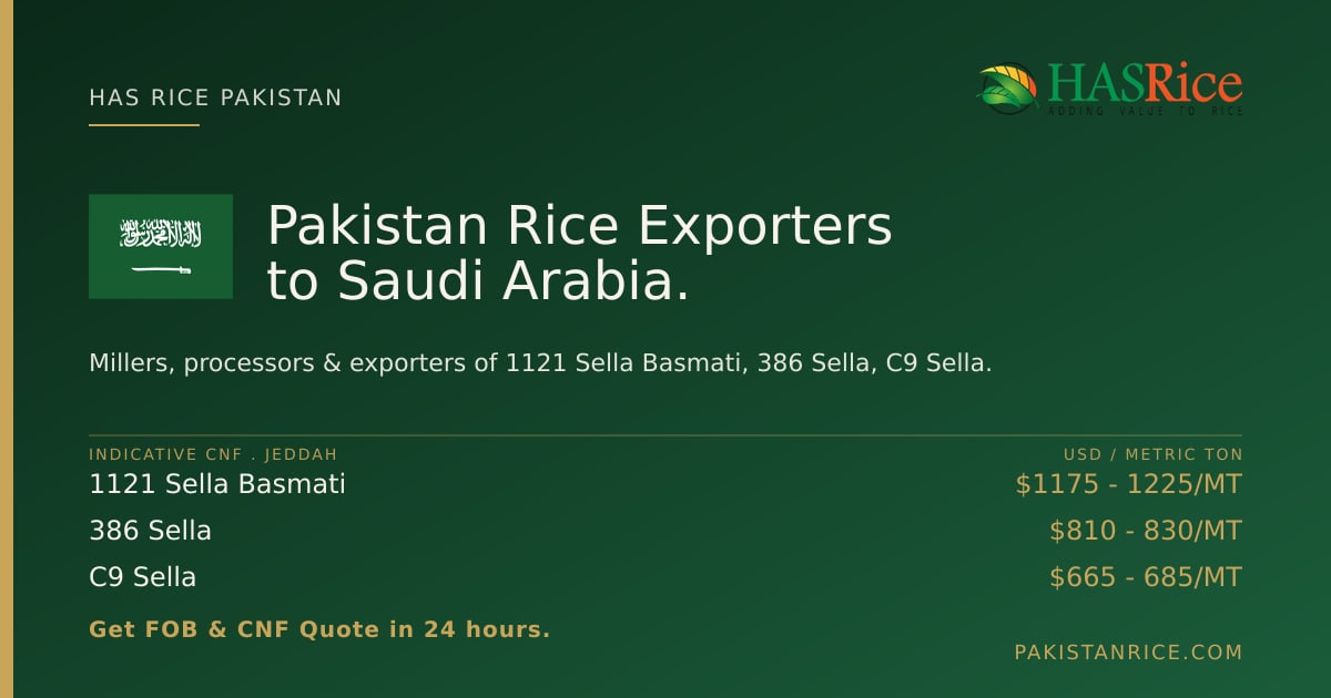 Pakistan Rice Exporters to Saudi Arabia, Jeddah and Dammam | Pakistan Rice
