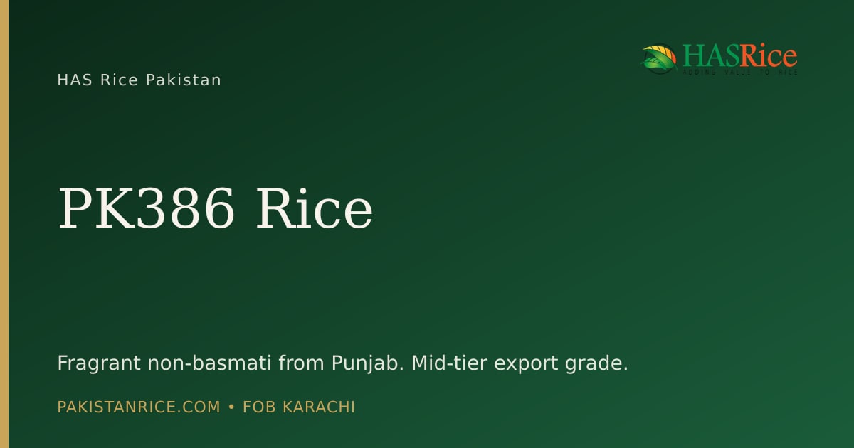 PK386 Rice from Pakistan, Fragrant Long Grain Non-Basmati