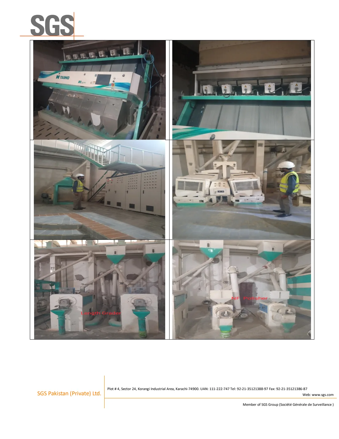 Badin rice mill processing line with TAI HO color sorter