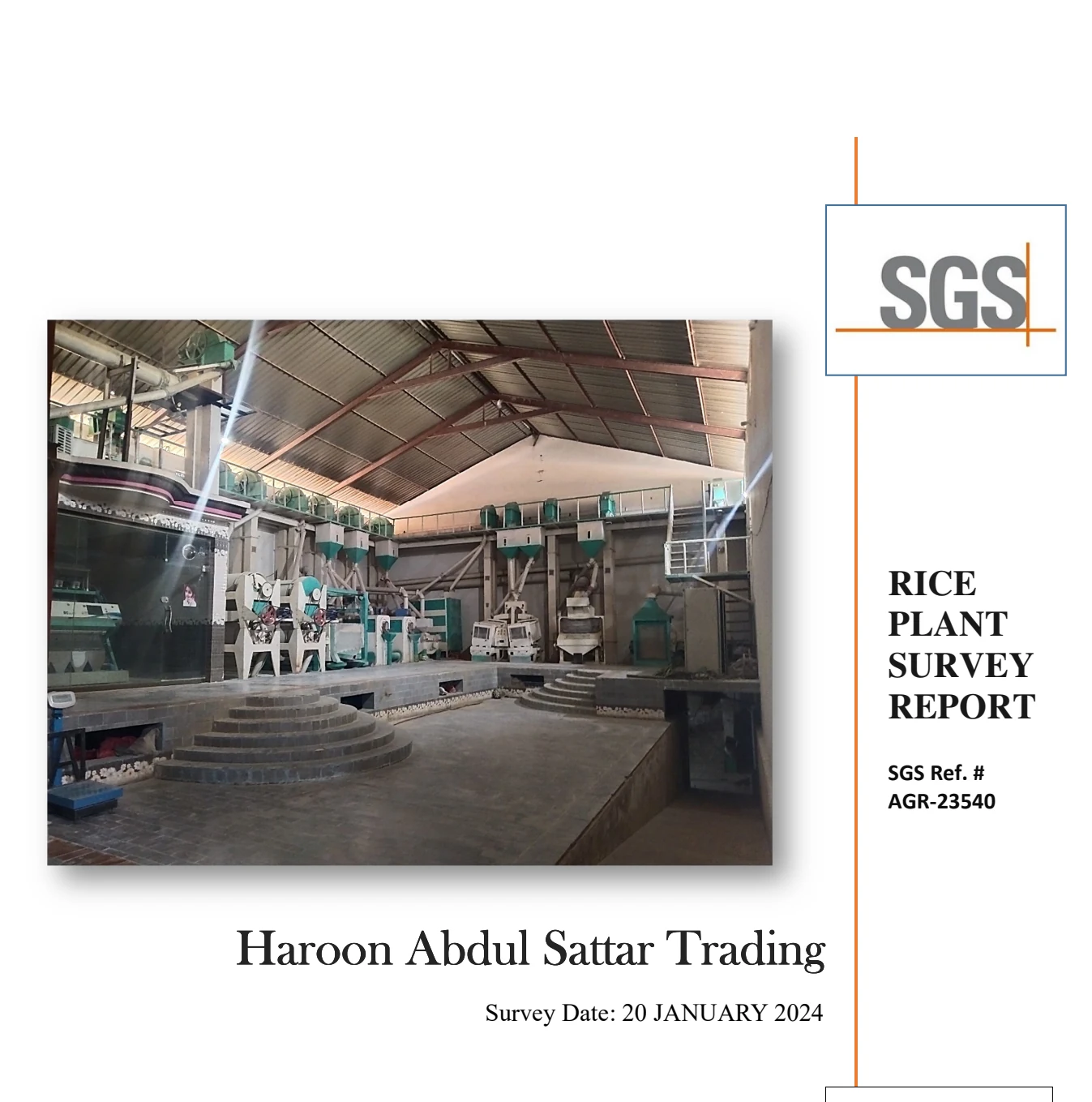 SGS Rice Plant Survey Report AGR-23540 cover page