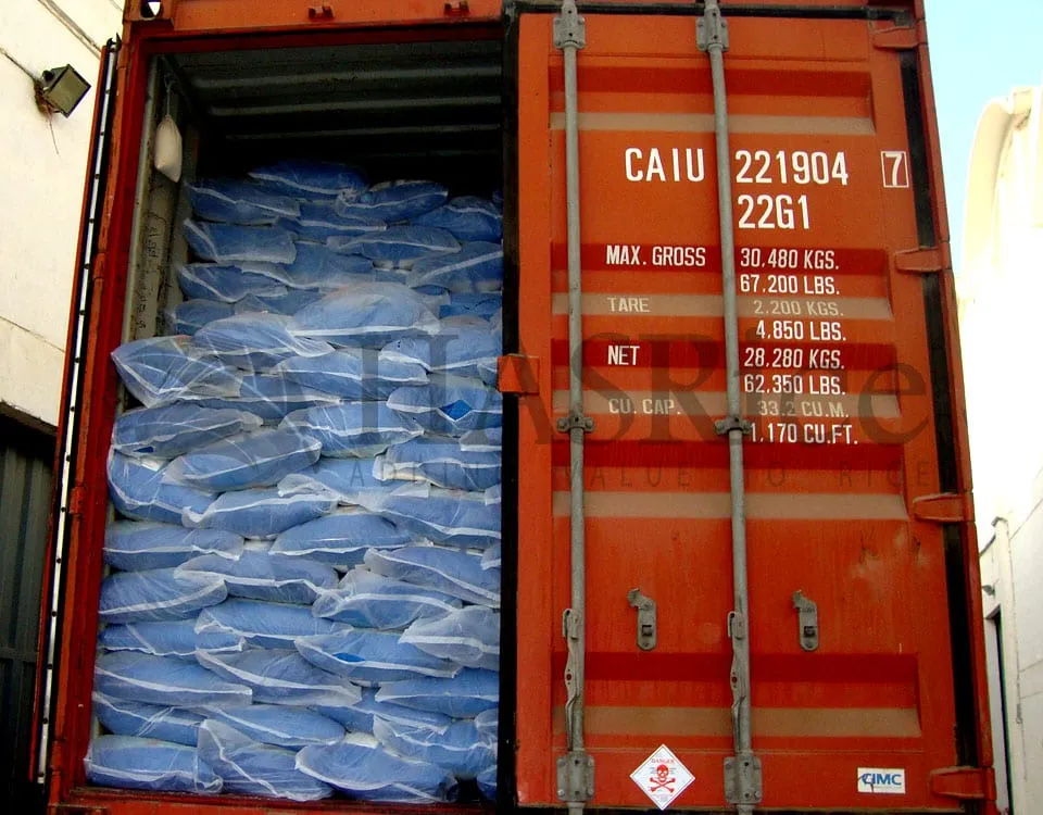 Container stuffing rice bags at Karachi