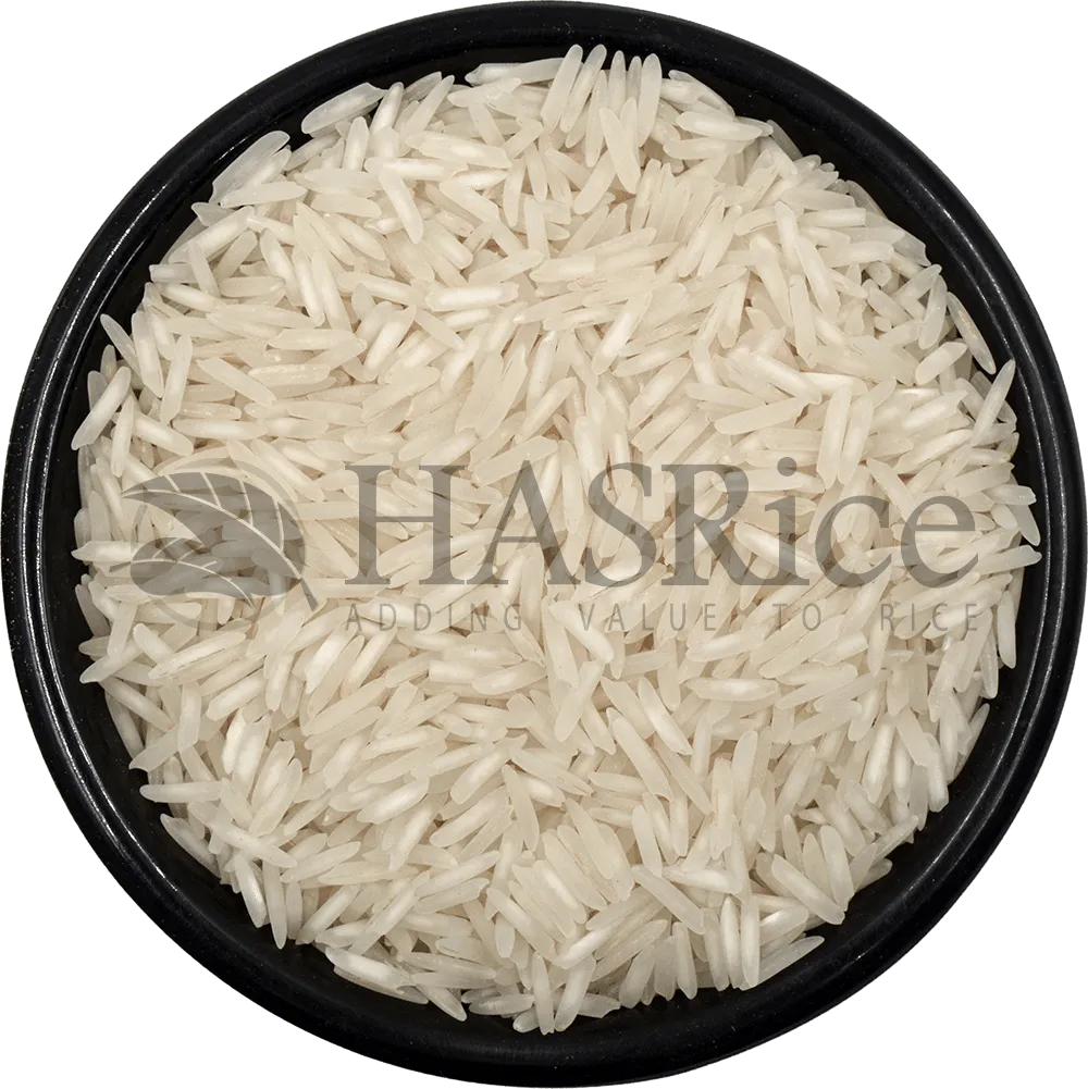 1121 White Basmati Rice grains close-up