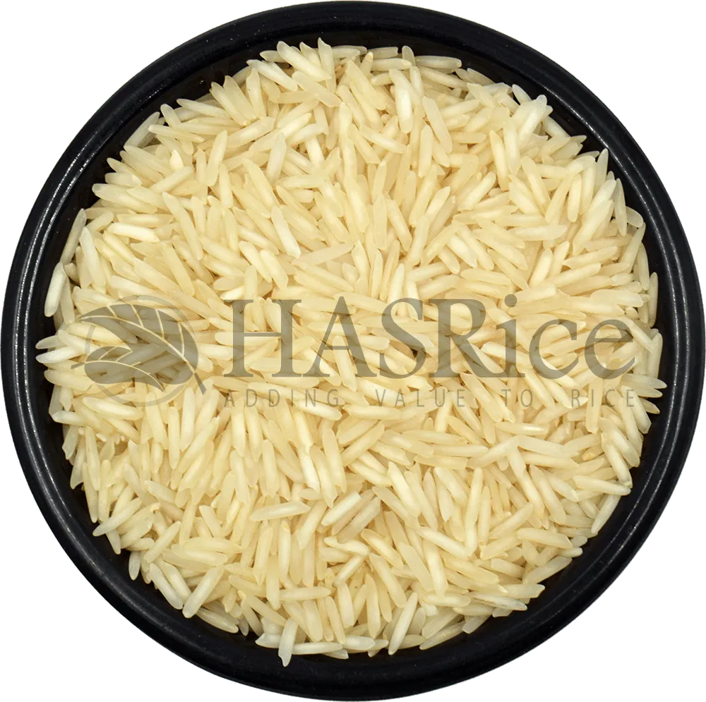 1121 Steam Basmati Rice grains close-up